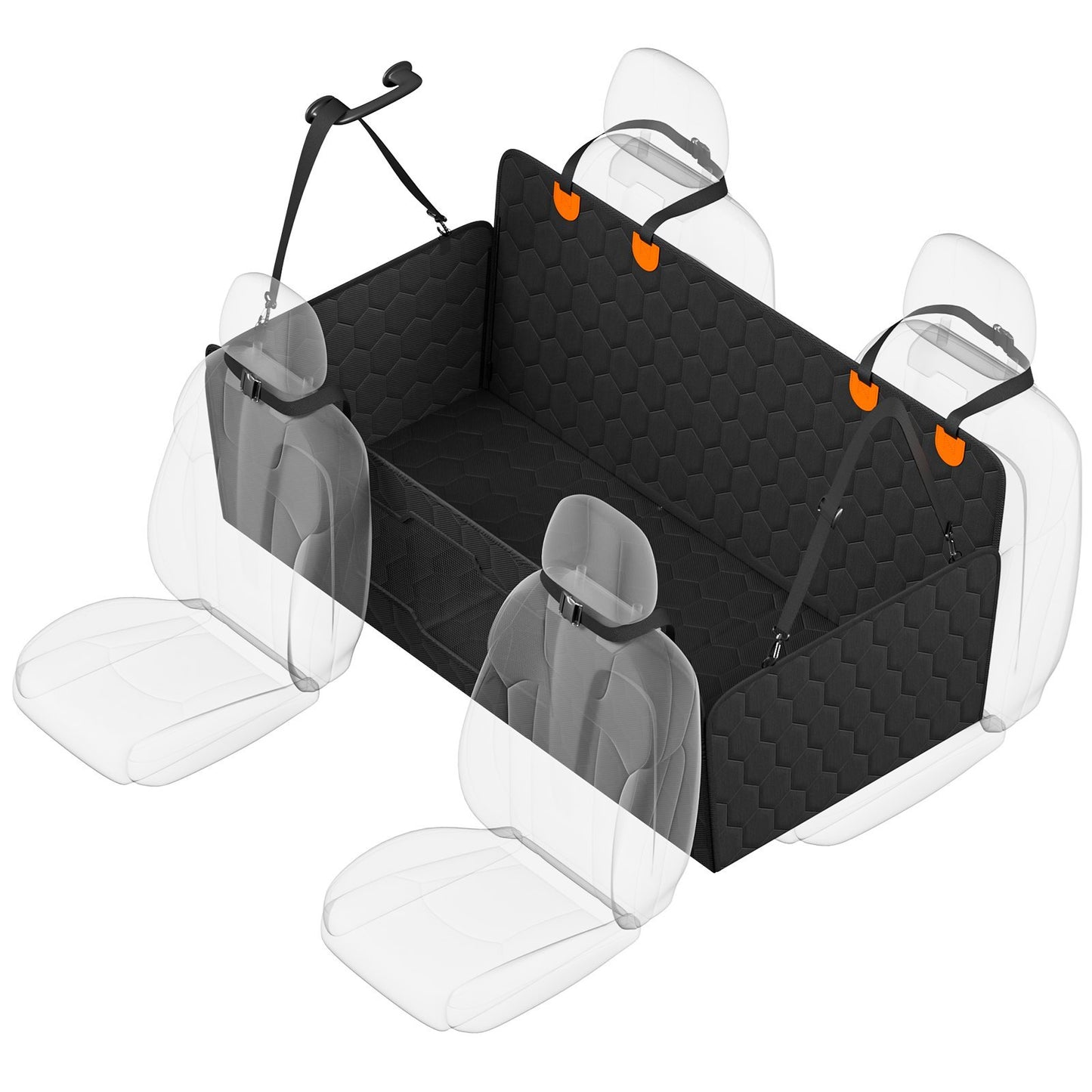 VEVOR 54 X 25.6 In Dog Car Seat Cover For Back Seat Waterproof 600D For Cars
