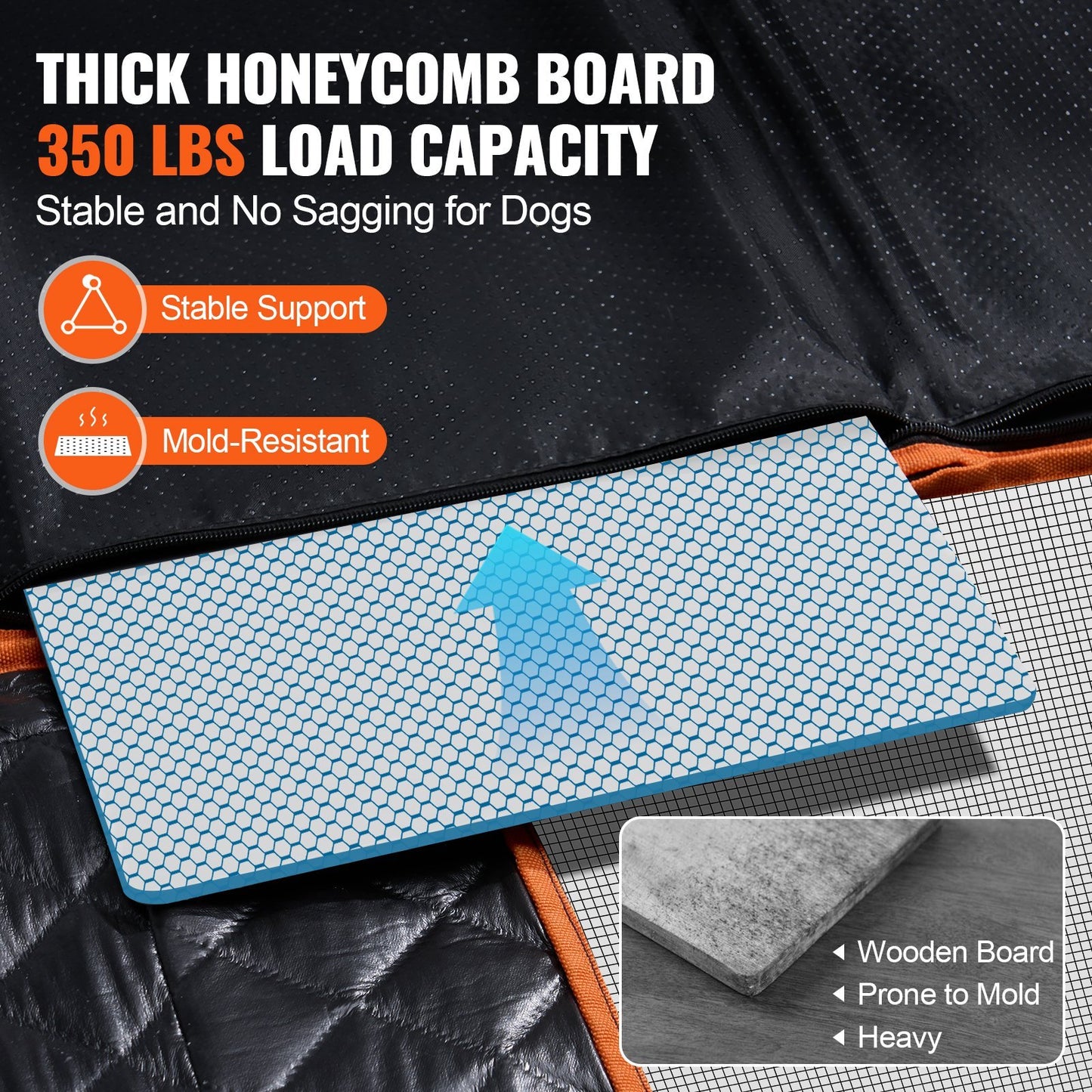 VEVOR 54 X 25.6 In Dog Car Seat Cover For Back Seat Waterproof 600D For Cars