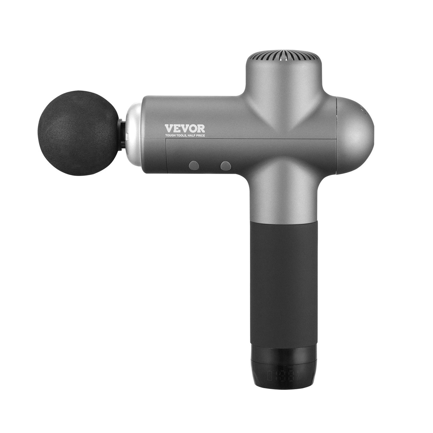 VEVOR Massage Gun Deep Tissue, Muscle Percussion Massage Gun For Athletes, Handheld Massage Gun For Pain Relief, Muscle Relaxation - With 8 Speed Levels & 6 Massage Heads, 24V 2500mAh